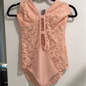 Like NEW, coral color, lace bodysuit